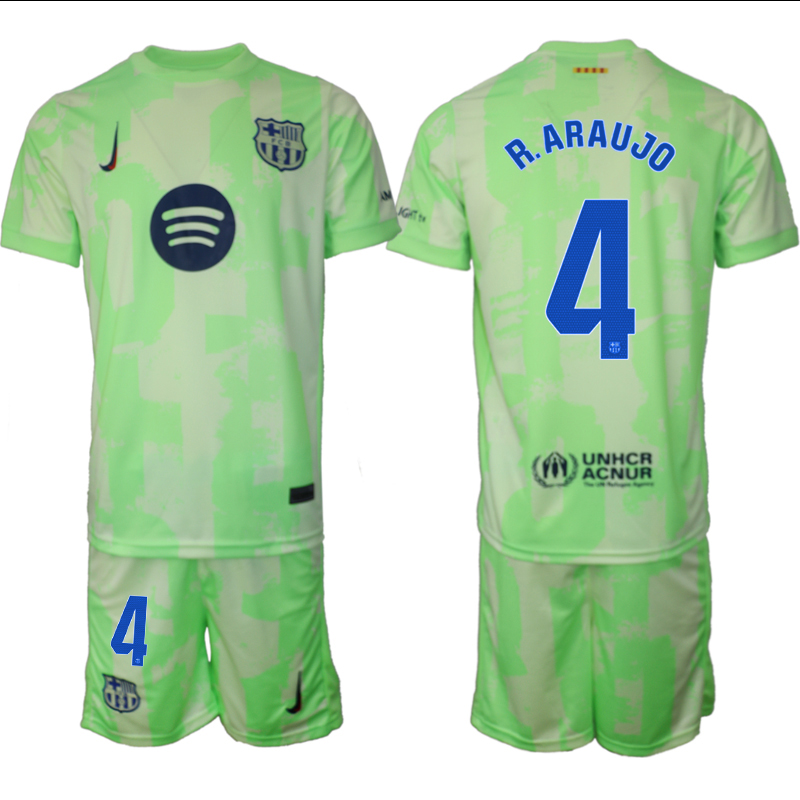 Men 2024-2025 Club Barcelona away Green #4 Soccer Jersey